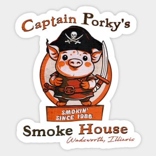 Captain Porky's Smoke House • Wadsworth, Illinois Sticker